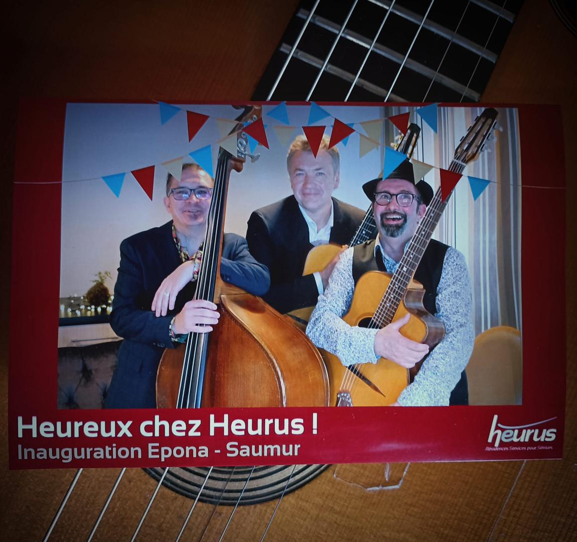 Mardi 07 mars 2023, SAMOVAR SWING TRIO était en formule Trio (2 Guitares &#38; Contrebasse) pour une inauguration à Saint-Hilaire-Saint-Florent (49) !
